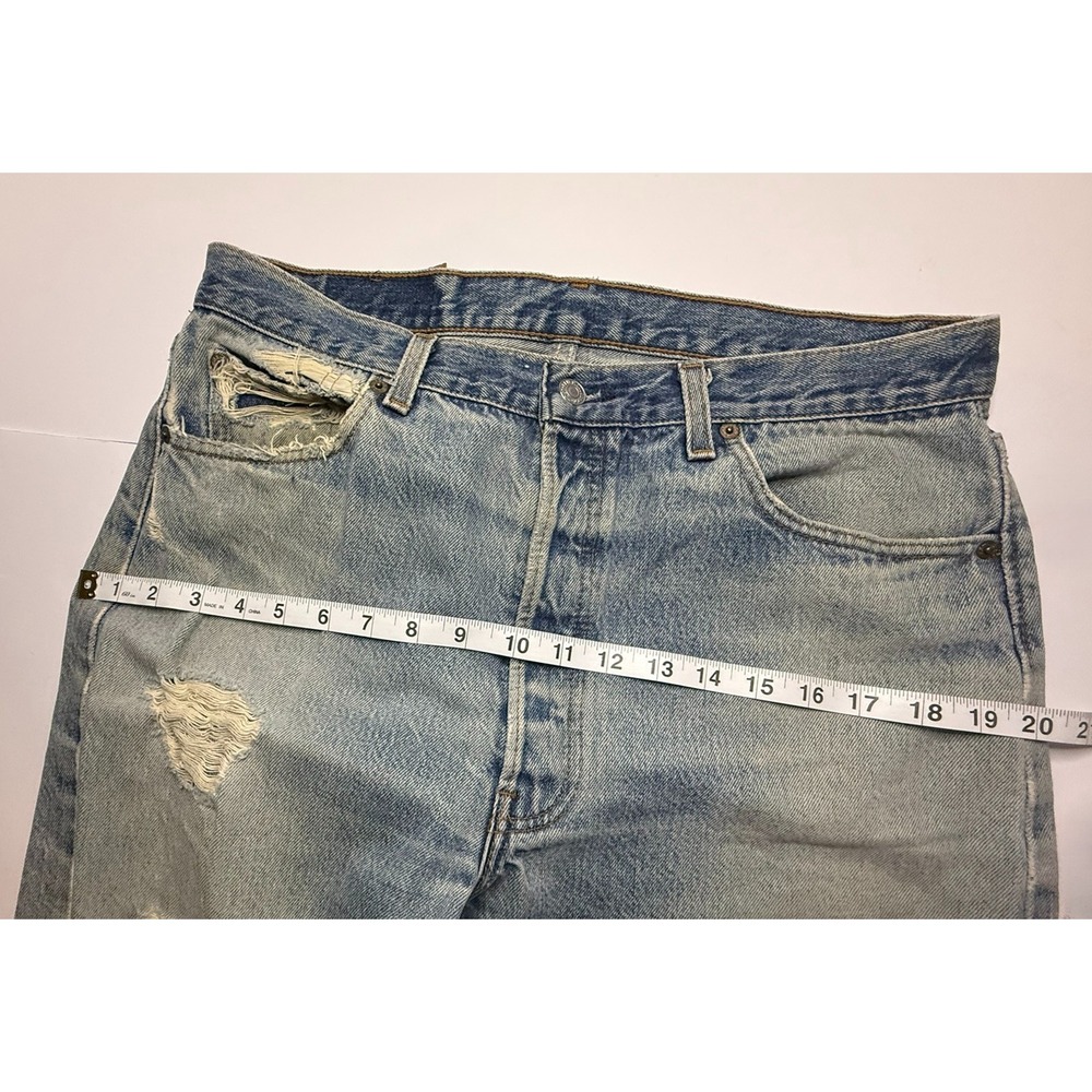 Vintage Levi's 501 Jeans USA W36 L30 Distressed Button Fly Straight Leg Grunge - Picture 8 of 16